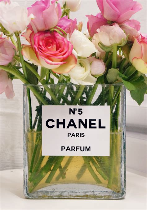 chanel bottle flower vase|Chanel glass vase.